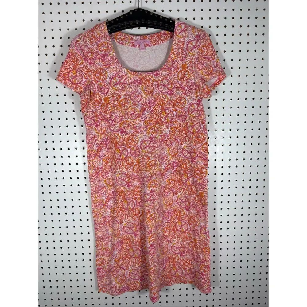 Lilly Pulitzer Kelsea Dress in Ten Speed Bicycle orange Print size S
